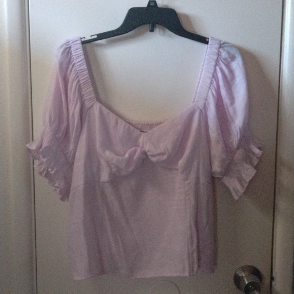 Nine West Light Purple Puff Sleeve Blouse
